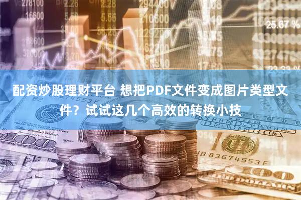 配资炒股理财平台 想把PDF文件变成图片类型文件？试试这几个高效的转换小技